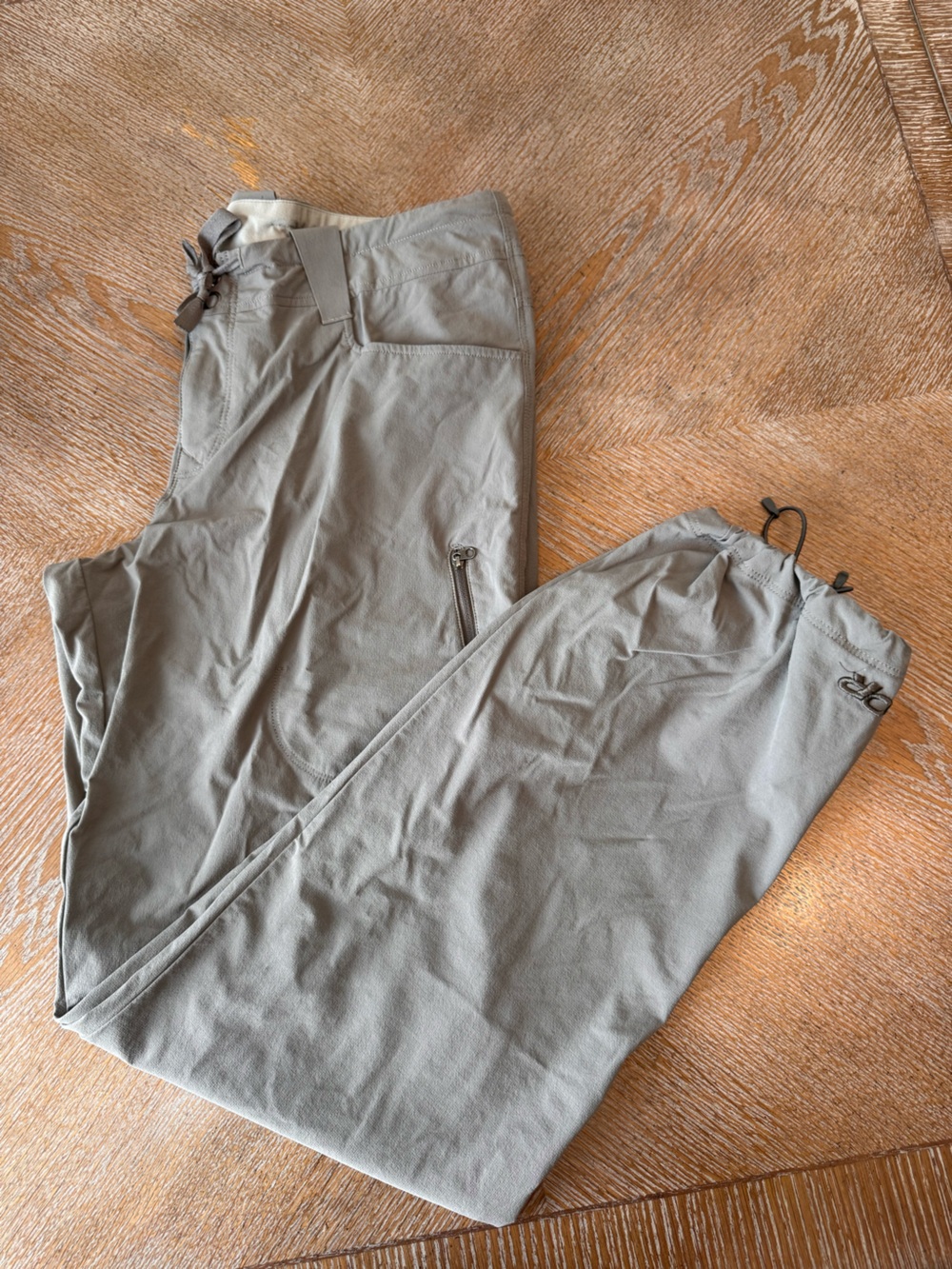 Outdoor Research Gray Hiking Pants Sz 12 Drawstring Waist36โ Inseam33โ Mid Rise